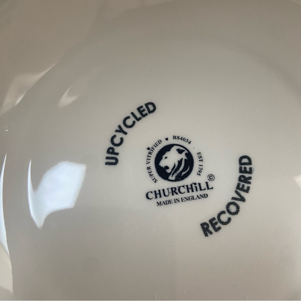 Churchill England Blue White Transferware Plate 10” Victorian Scene NWOT - Picture 5 of 5